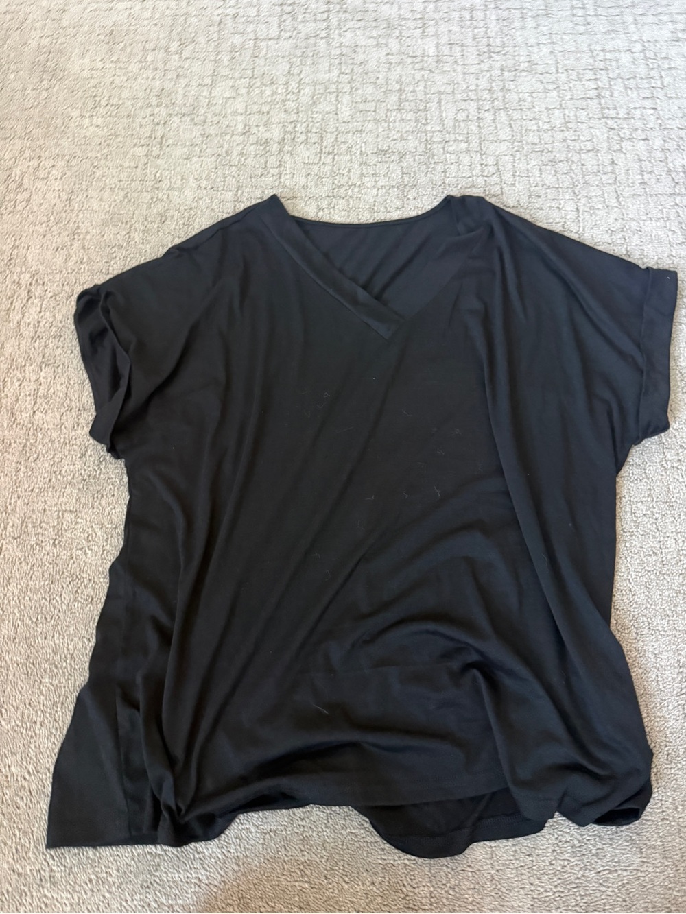 Women's Black V-Neck Relaxed Tee